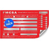 Dot Annual Inspection Forms And Stickers 25-Pack DOT Vehicle Inspection ...