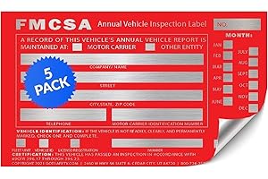 GOTSAFETY Exterior Annual Inspection Label - FMCSA Annual Inspection Stickers - Permanent Self Adhesive 6" x 3.5" - DOT Compliant Inspection Stickers - Red 5 Pack