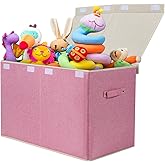 popoly Large Toy Box Chest Storage with Flip-Top Lid, Collapsible Kids Toy Storage Bin Boxes Container for Boys, Girls, Nurse