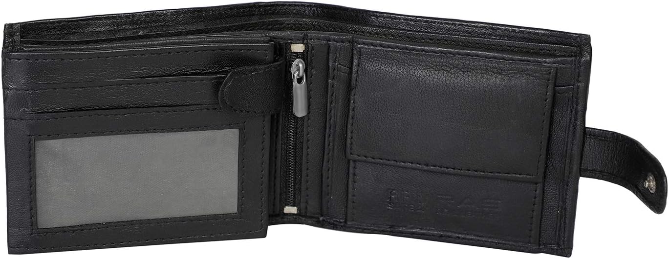 RAS Mens RFID Blocking Safe Nappa Leather Notecase Wallet with A Coin Pocket 2511 Black, 12cm x 10cm - Image 3