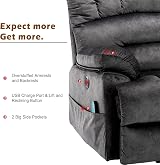 Merax Electric Power Lift Recliner Chair with Massage & Heat, Gray view 7