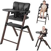 Ezebaby High Chair for Babies Toddlers: Foldable Adjustable High Chairs with Removable Large Tray Easy-Clean Cushion Design Metal - Baby High Chair for Toddlers to Adult