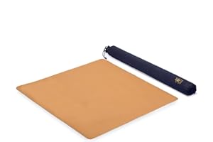 Yellow Mountain Imports Table Cover for Mahjong, Poker, Card Games, Board Games, Tile Game, and Dominoes - Desert Sand, 33.5 Inches - Roll-up Gaming Mat with Carrying Bag