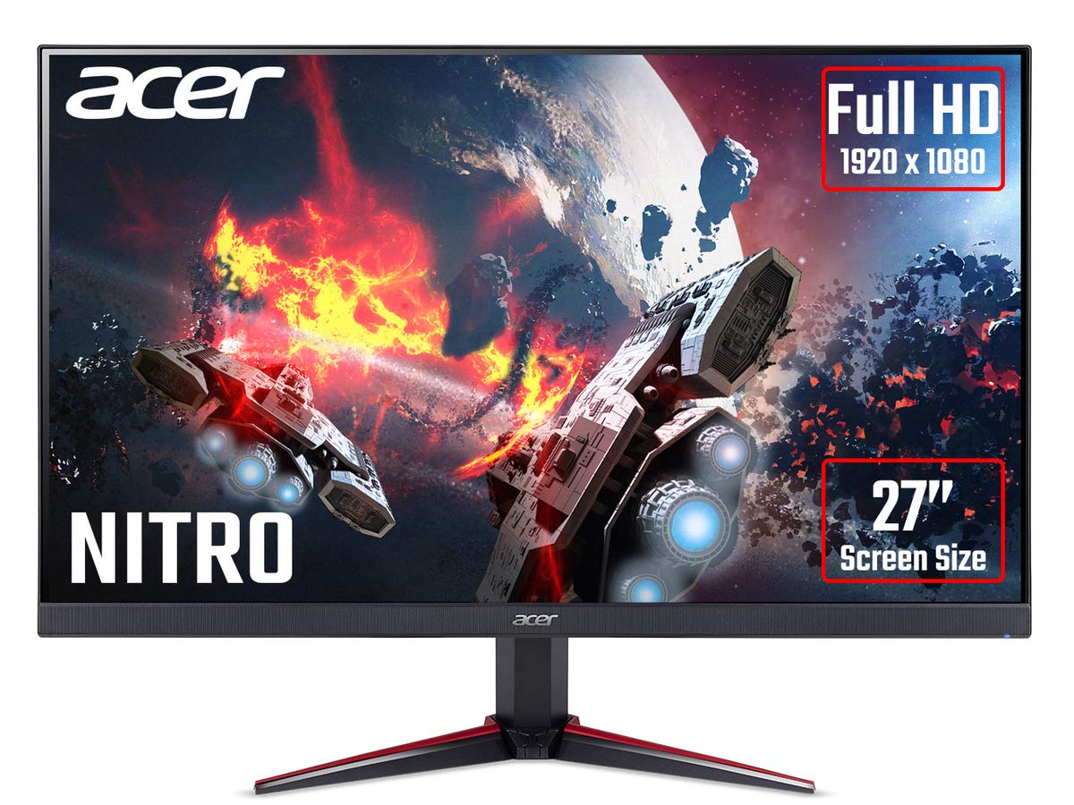 Acer Nitro VG270bmiix 27 Inch Full HD Gaming Monitor (IPS Panel, FreeSync, 75 Hz, 1 ms, HDMI, VGA, Black/Red)