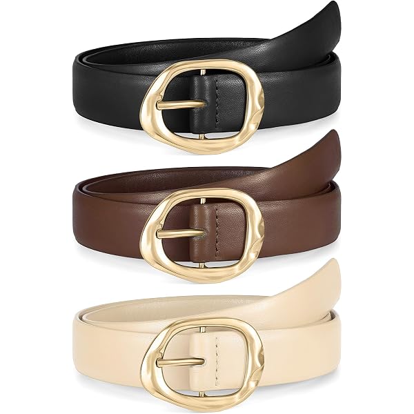 TRIWORKS 2 Pack Leather Belts for Women Fashion Waist Belt  display picture 3