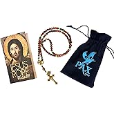 PAX GOODS - Jesus Rope Rosary - Orthodox Komboskini Chotki with 100 Agate Beads - 16.5 inch Christian Prayer Beads - Alloy Metal Religious Meditation Aid - Spiritual Gift - Orthodox Prayer Tool