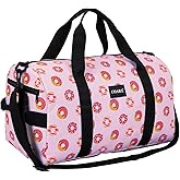 Kids Duffle Bag Overnight Bags for Boys and Girls Weekender Sleepover Carry-On Tote for Traveling Gym Sport Dance (Donuts)