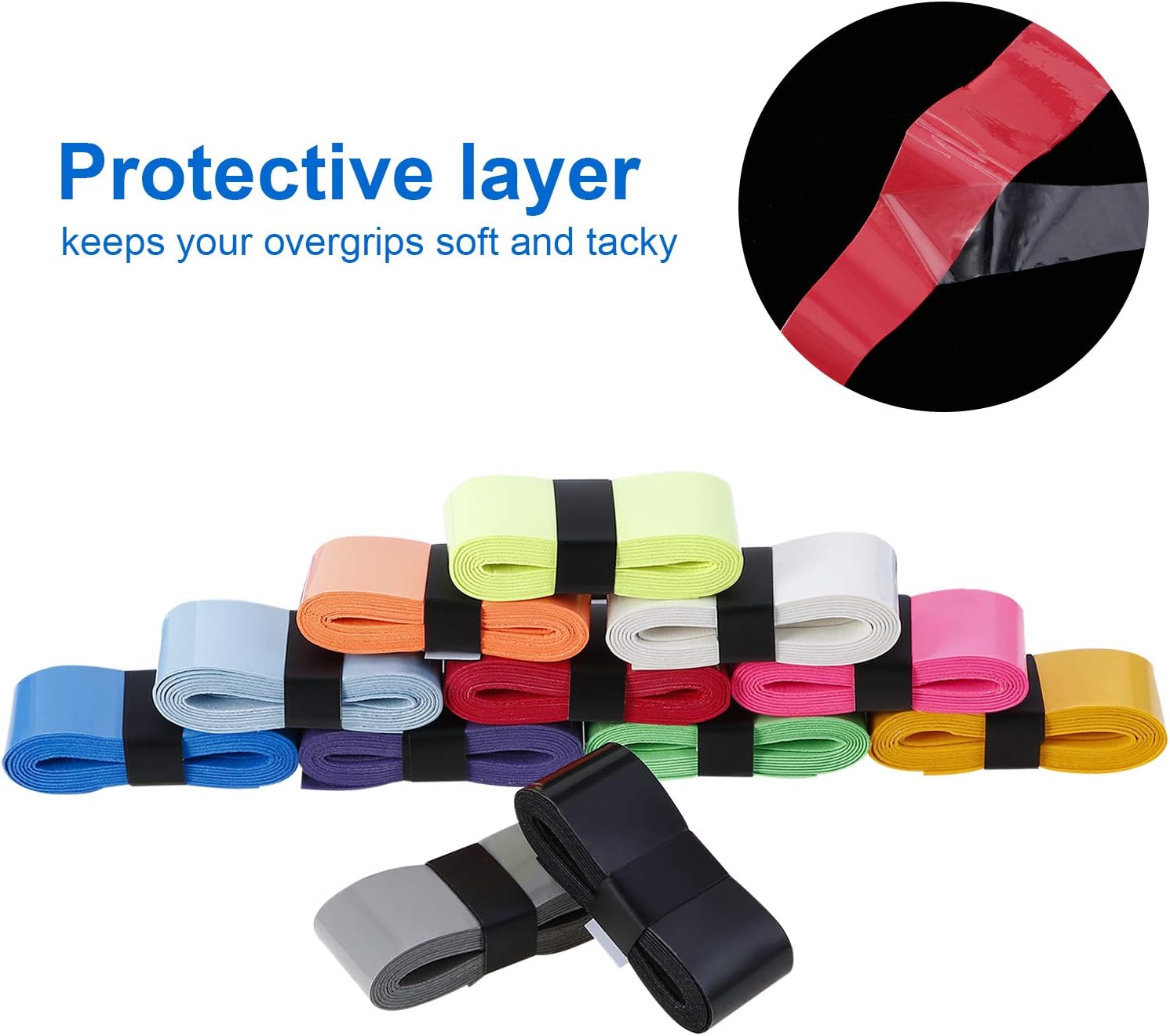 12 Pieces Tennis Badminton Racket Overgrips for Anti-Slip and Absorbent Grip (Multicolored) : Sports & Outdoors