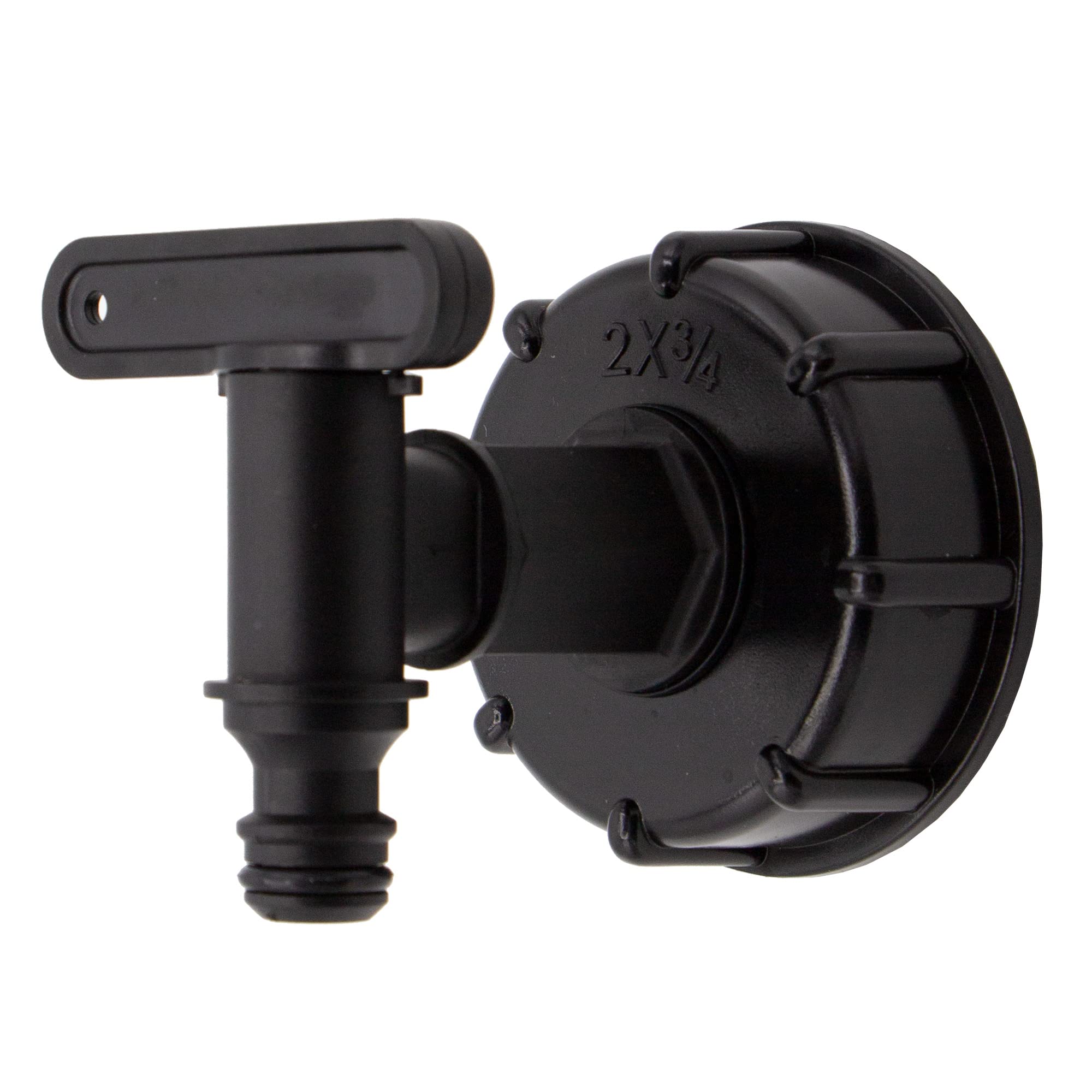 VARIOSAN IBC plug-in system tap 15891, S60 x 6, plastic, black, e.g. Gardena system