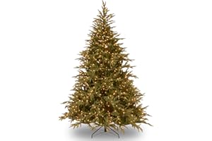 National Tree Company Pre-Lit 'Feel Real' Artificial Full Christmas Tree, Green, Frasier Grande, Dual Color LED Lights, Includes Stand, 7.5 Feet