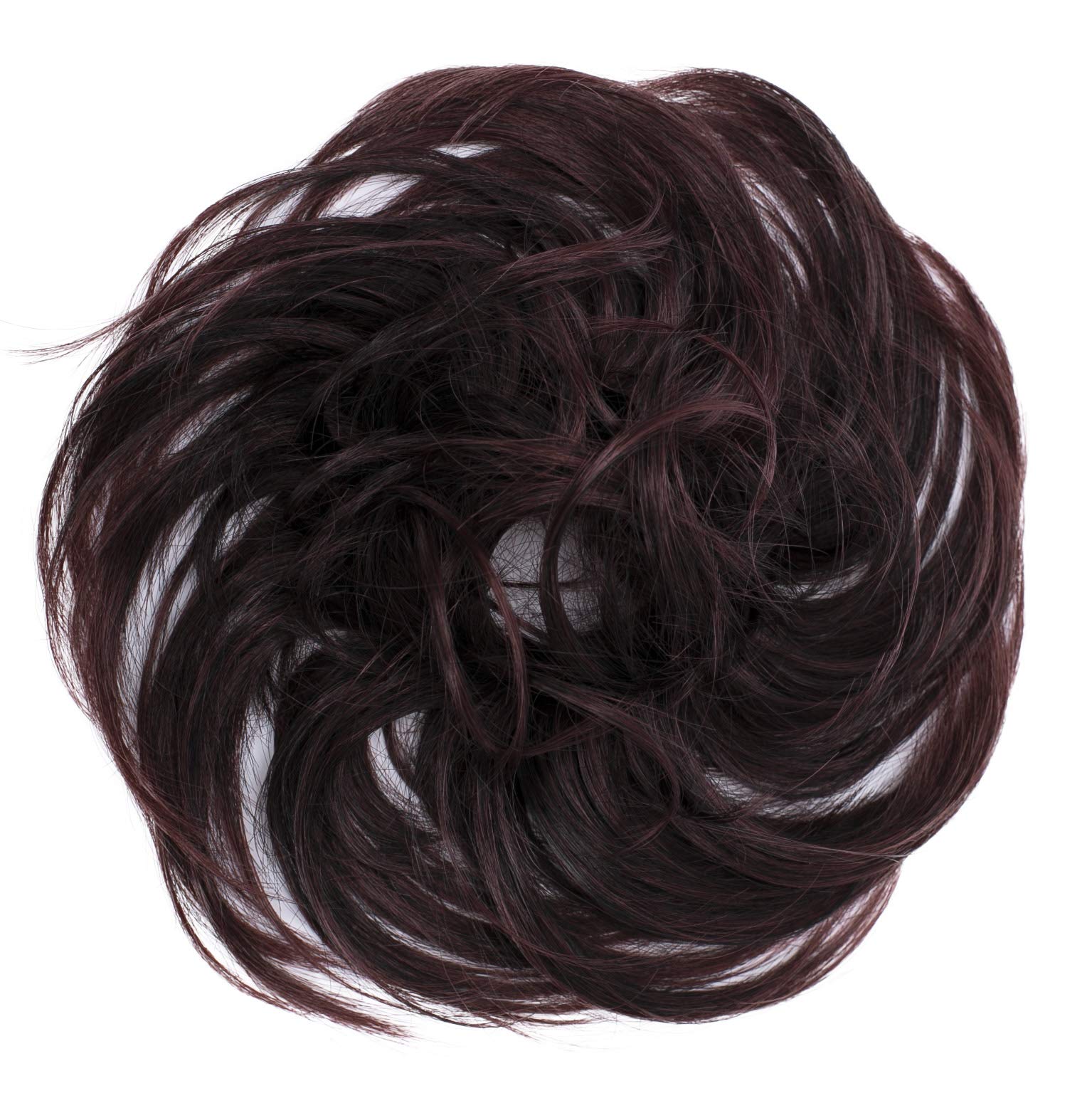 CAISHA Synthetic Fiber Hairpiece Scrunchie Scrunchy Updo Slightly Wavy Wine Red Mix G23B