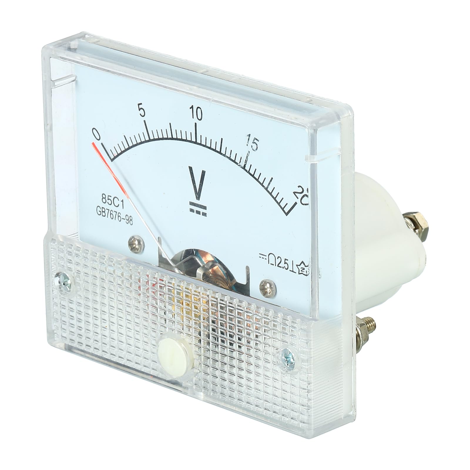 YOKIVE Analog Panel Voltmeter, 85C1-V DC 0-20V Volt Meter Gauge, Great for Circuit Testing Measurement Equipment (White, Rectangle)