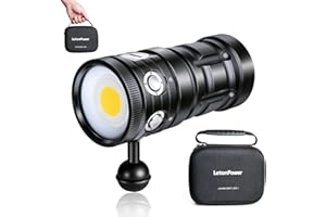 Dive Light,LetonPower TS S 10000Lumens 100m Underwater Video Light,Diving Flashlight,Waterproof Flashlight with Type-C Charging for Professional Under Water Sports