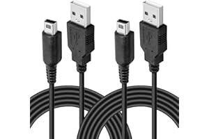 Coomoors DSi Charger,1.2M/4FT 3DS 2DS Lite Charger Cable Power USB Charging Cord for Compatible with Nintendo New 3DS/3DS XL/2DS/2DS XL/DSi XL Lite Black Wall Charger and Car Charger(2 Pack)