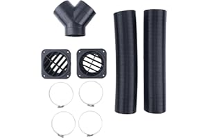 ZTUOAUMA 75mm Parking Heater Air Duct Vent Kit Hoses Clamps Y-Branch Connector Flat Air Vent Outlets Compatible with Eberspacher Webasto and More 5KW Chinese Air Diesel Parking Heaters