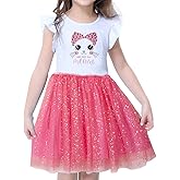 VASCHY Tulle Dress for Girls, Cute Casual Ruffle Princess Outfit Clothes,Toddler/Little/Big Kid Girls Clothing Size 2-10T