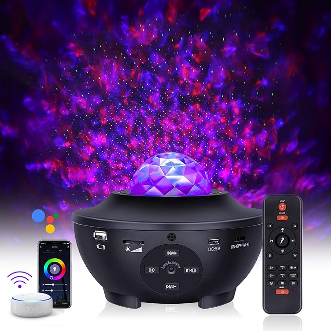 Star Projector, WiFi Galaxy Projector Ocean Wave Night Light, Music