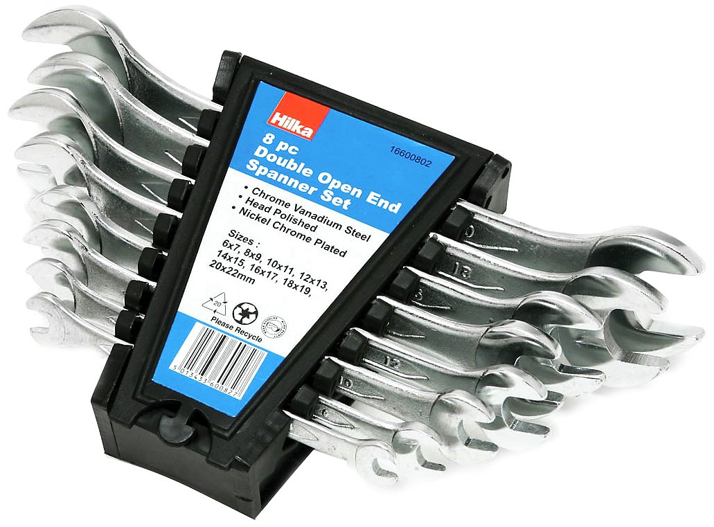 Hilka 16600802 Open Ended Spanner Set Metric (8-Piece)