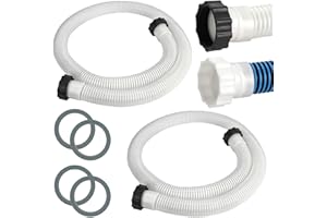Conderyang 2 Pack 1 1/2 Pool Hose for Above Ground Pool 6ft Pump Replacement Hoses 1.5" EVA Heavy Duty Swimming Pool Hose for Above Ground, Filter Pumps, Saltwater Systems and Sand Filters (White)