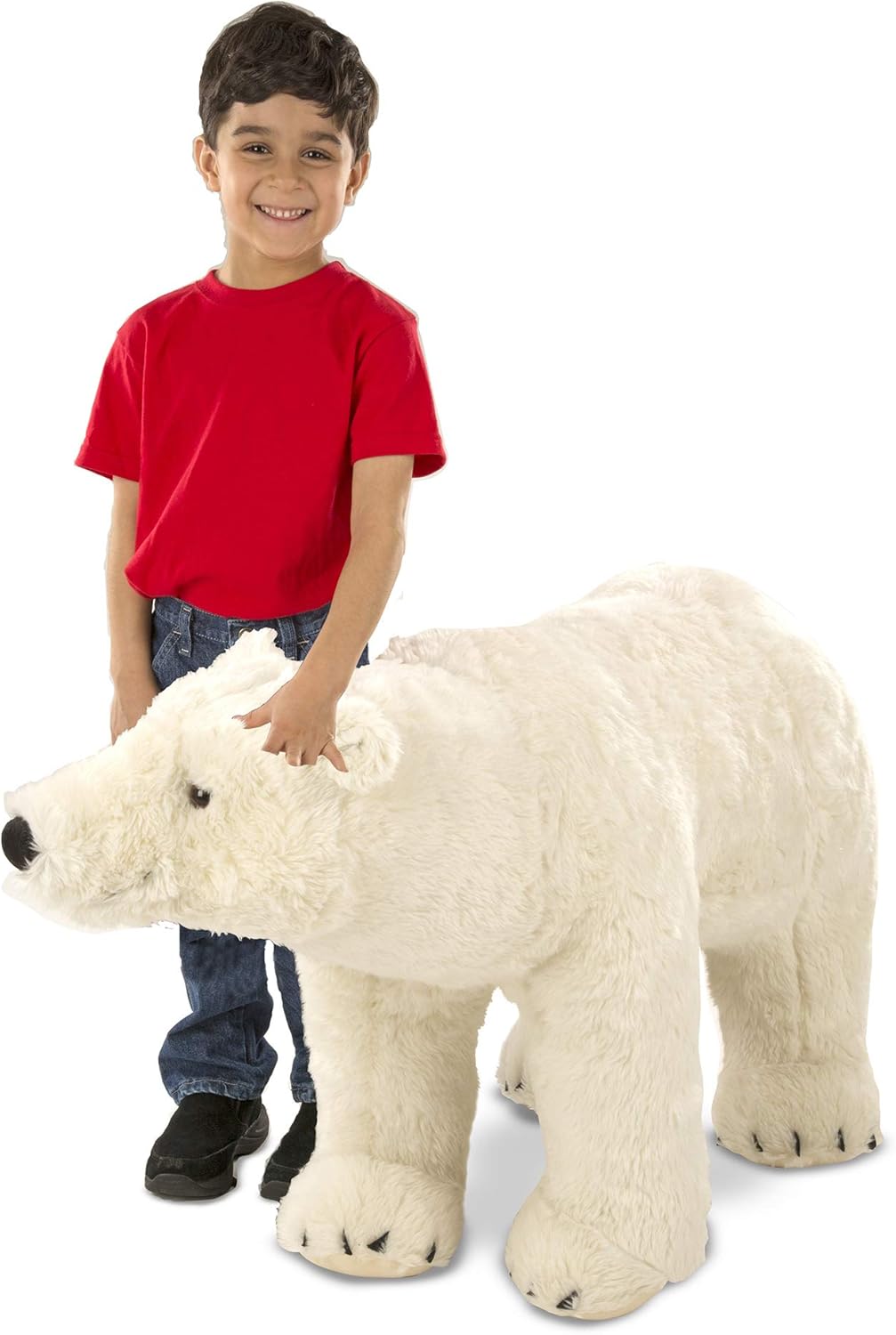 Melissa & Doug - Oso polar gigante - Animal de peluche realista (casi un metro de largo)