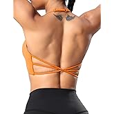 YEOREO Women's Sports Bra Halter Workout Sports Bra Strappy Criss Cross Back Bra Removable Padded Yoga Crop Top