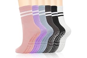GOWPUG Pilates Socks with Grips for Women Grippy Socks Non Slip Grip Socks for Barre Yoga Socks Ballet Barefoot Hospital Socks
