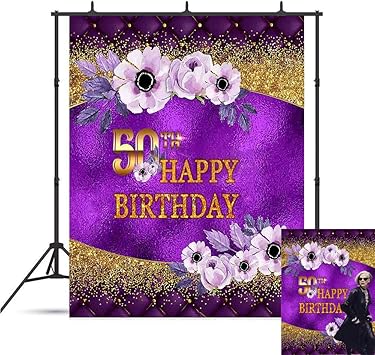 Amazon Com Art Studio Glitter Purple And Gold Flowers Theme 50th