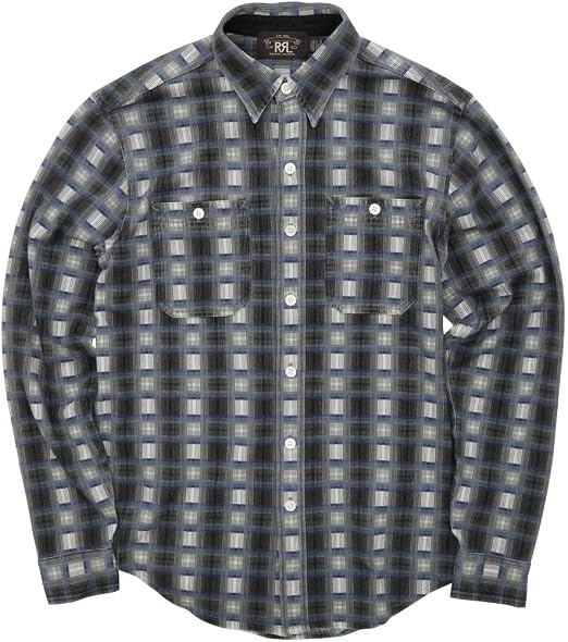 サンフォード Sanford S オンブレチェックシャツ 茶系 混色 ポリエステル65 レーヨン35 長袖 ウエスタン ロゴプリント 裏地あり スナップボタン 胸ポケット2 ラウンドテール カジュアル トップス メンズ 086 201809100785 ベクトルパーク