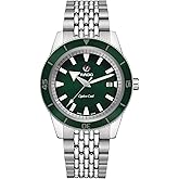 Rado - Captain Cook Open Heart - Men's Automatic Swiss Watch - 42mm Green Dial - Silver Stainless Steel Bracelet - R32505313