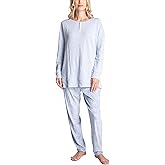 Hanes Midnights Long Sleeve Top and Pajama Loungewear Set, Multiple Colors, Multiple Sizes