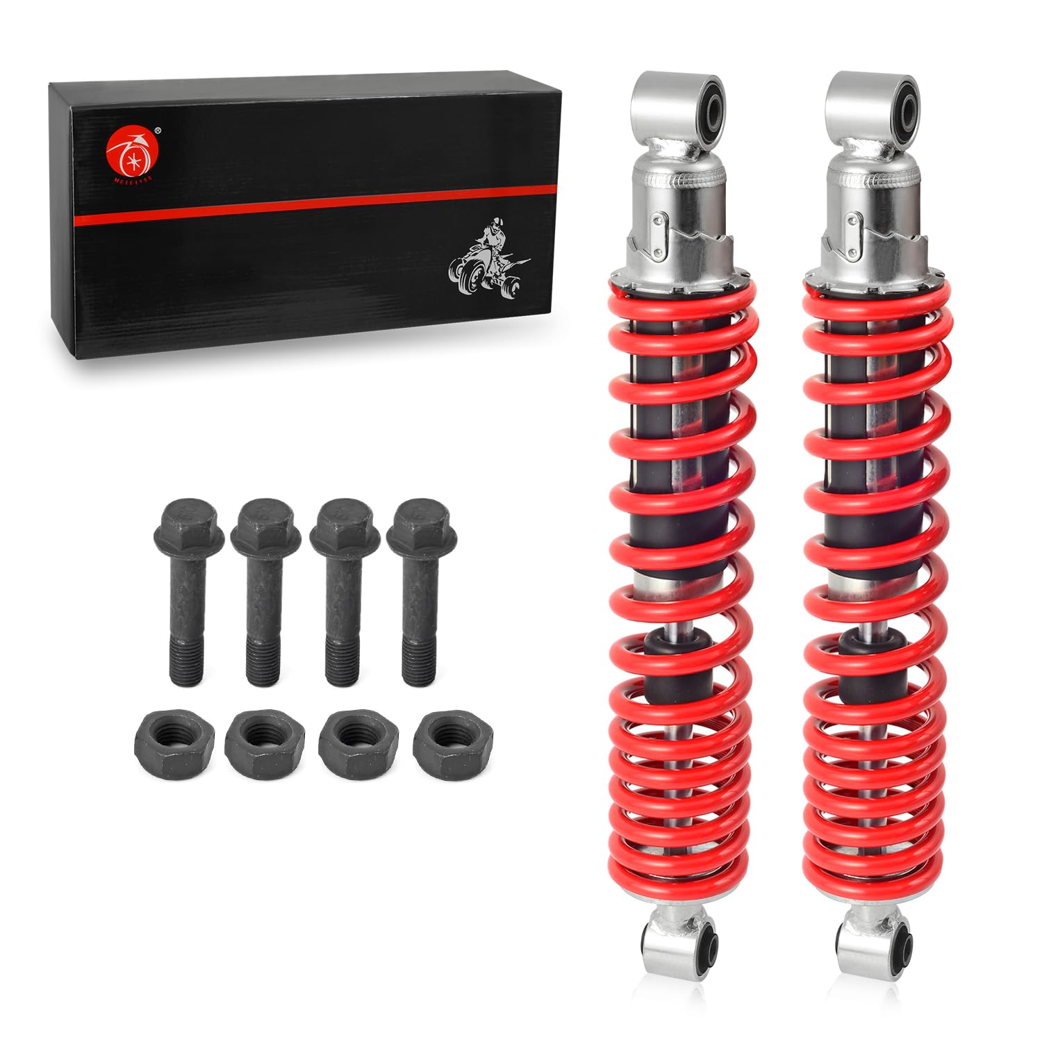 Photo 1 of Front Shocks Absorber Red Spring & Bolt lock Nut Compatible with Yamaha Banshee 350 YFZ350 1987-2006