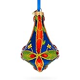 Kaleidoscope Bell Shape Finial Glass Christmas Ornament
