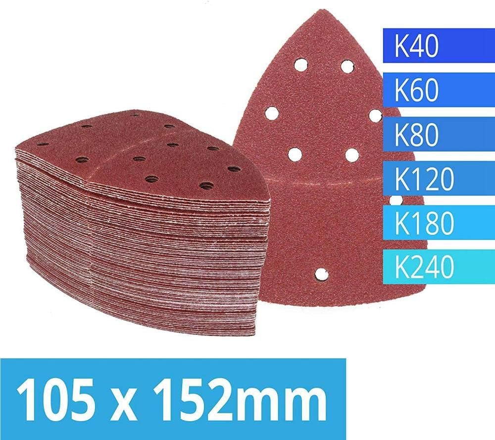 ZCZSDXB sandpaper-Pack of 120 Hook and Loop Sanding Sheets 105 x 152 mm Grit 20 Each of 40/60/80/120/180/240 Sandpaper for Multi Sander