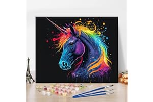 TUMOVO Horse Paint by Number Colorful Paint by Number for Adults DIY Oil Painting Kit, Acrylic Painting Kit with Brushes and Pigment for Family Wall Decor, 16x20 Inch, Frameless