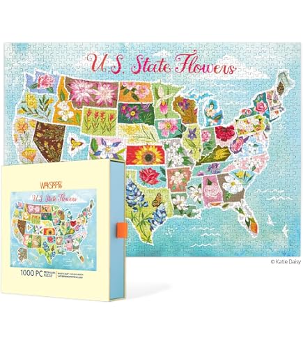 Amazon.com: WerkShoppe U.S. State Flowers 1000 Piece Jigasw Puzzle