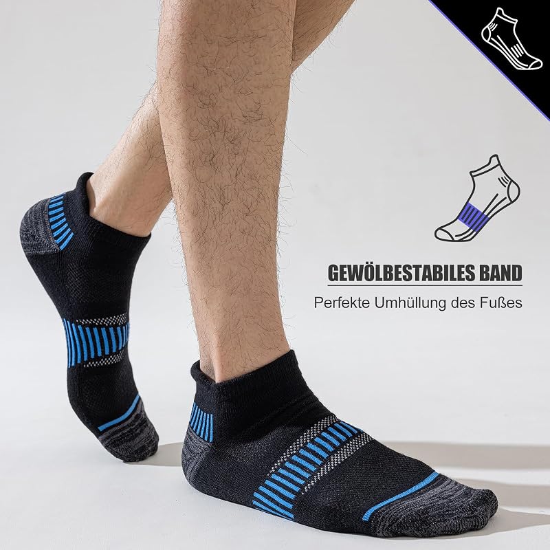 Sneaker Socken Herren, 6 Paar, gepolsterte Sportsocken — Foto 3 von 8
