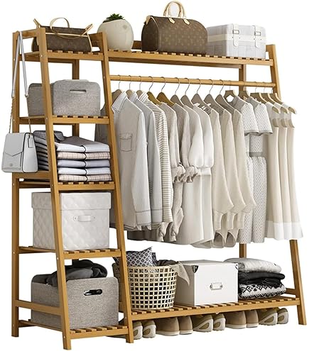 Closet Para Ropa De Madera Owii Perchero Bambú, Percheros Vertical - Main Image