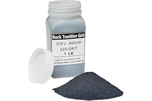 HSHTTKL 16 Ounces Rock Tumbler Grit -Medium Grit(220#) for Step 2 Tumbling Stones, Compatible with Any Brand Tumbler Stone Polisher,Rock Polisher,Tumbler Media Grit,Rock Polishing Grit Media