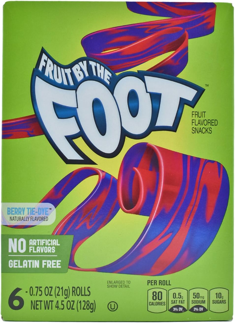 SHOPNJAZZ Fruit by The Foot Fruit Flavored Snacks, Berrie Tie-Dye, 128 g