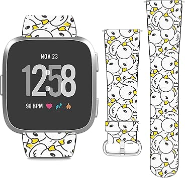Amazon Co Jp Nobrand かわいいアヒルの壁紙 パターン 交換用レザーリストバンド ストラップ Fitbit Versa2 Versa Versa Lite Versa Seに対応 スポーツ アウトドア