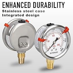 SCTSNSR 0 to 3000 Psi Pressure Gauge, Glycerin