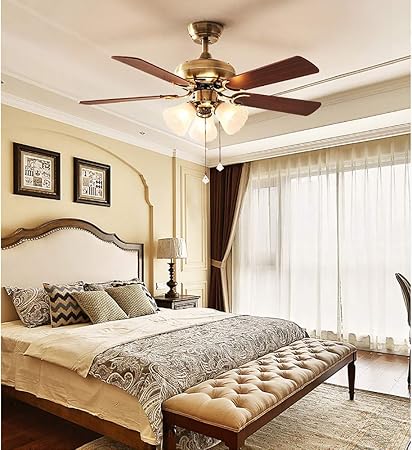 42 Retro Wood Blades Ceiling Fan Lights 3 Wind Speeds Ceiling
