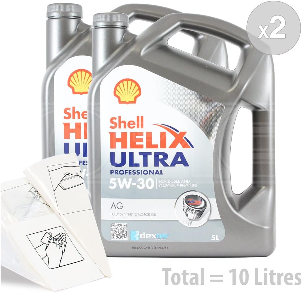 Shell Helix Ultra Professional AG 5w-30 Pure Plus Fully Synthetic Engine Oil dexos2 - 550041727-2 - Service Pack: 10 litres