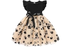 Sinhoon Toddler Girl Tulle Dress Summer Ruffle Sleeveless Baby Girl Fashion Casual Dresses 1-6Y