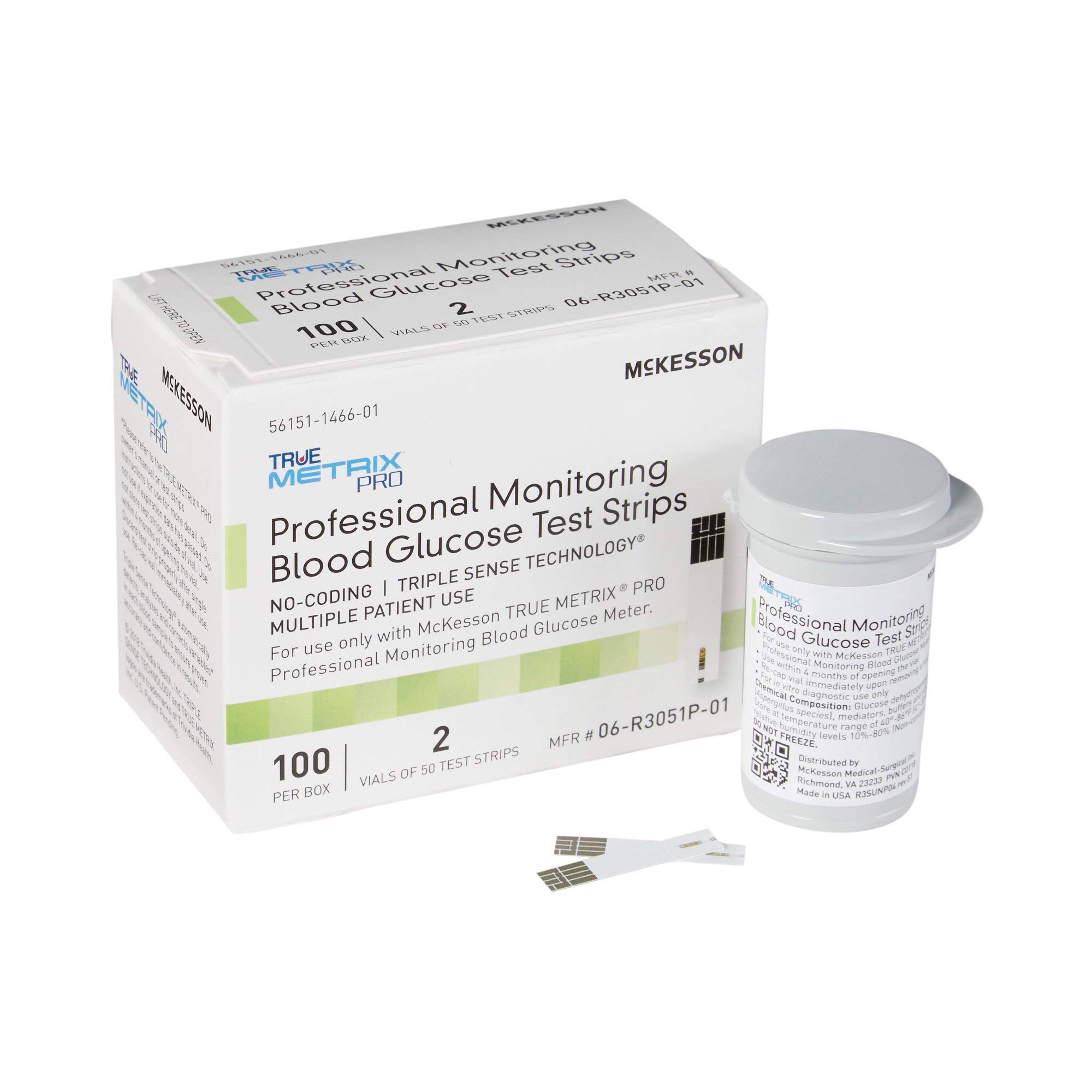 McKesson True METRIX Blood Glucose Test Strips for Diabetes Professional Monitoring System, Multiple Patient Use (100 Count (Pack of 1))