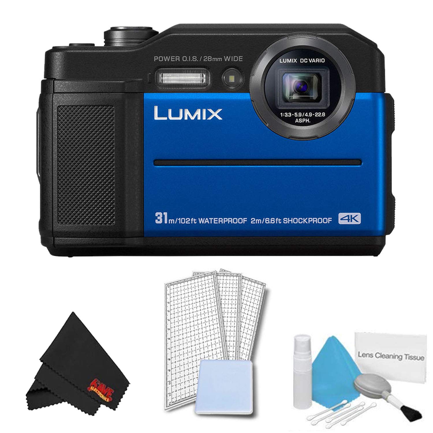 Panasonic Lumix DC-TS7 Digital Camera (Blue) Basic Kit