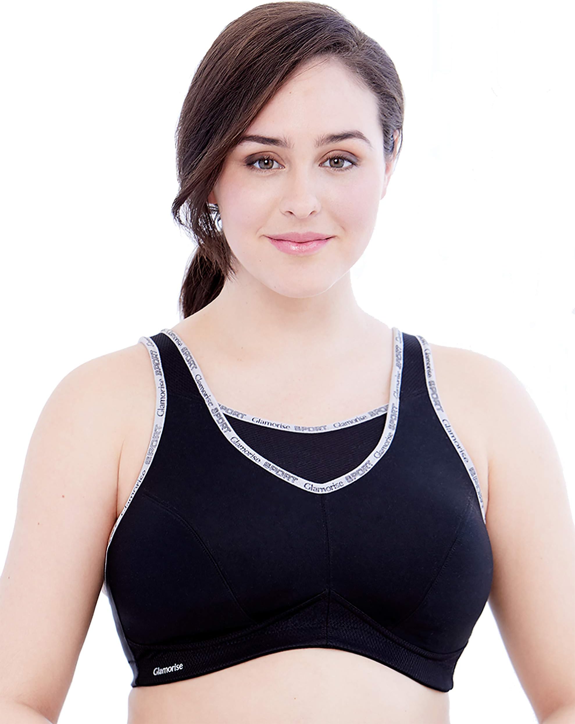 Glamorise Women's Full Figure No Bounce Plus Size Camisole Wirefree Back Close Sports Bra #1066