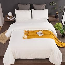 Luxlovery White Velvet Comforter Set King Plush