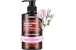 KUNDAL Korean Caffeine Scalp Shampoo [Baby Powder] – Sulfate-Free Hair Care with Menthol & Botanical Extracts – For Fuller-Looking Hair, Scalp Refresh & Strength – 16.9 Fl Oz