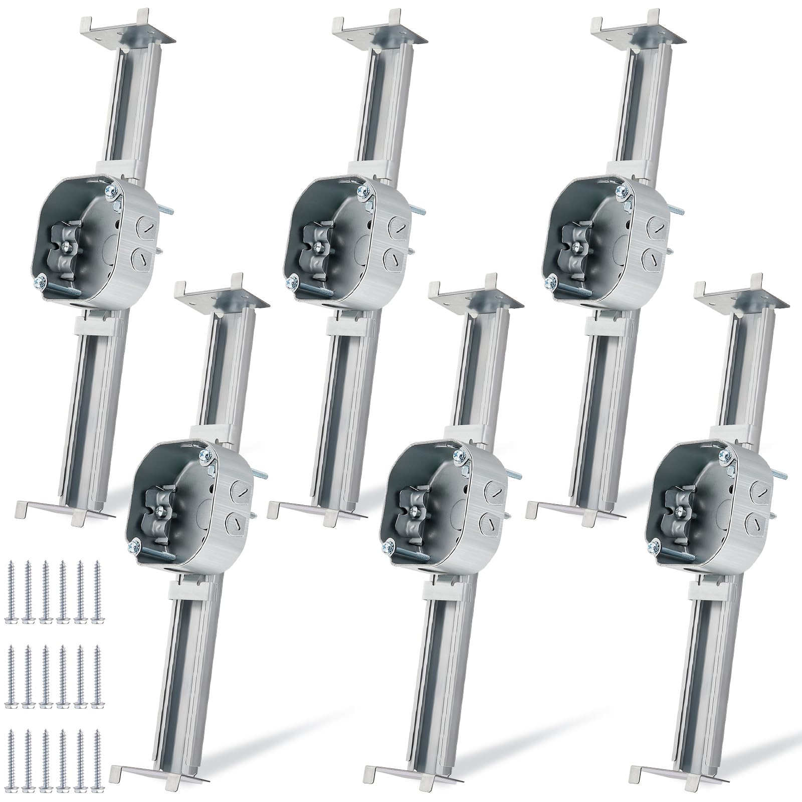Photo 1 of Tandefio 6 Pcs Adjustable Ceiling Fan Bracket Ceiling Mounting Bracket Electrical Box for Fans and Light Fixtures, 14.7 Inches in Length